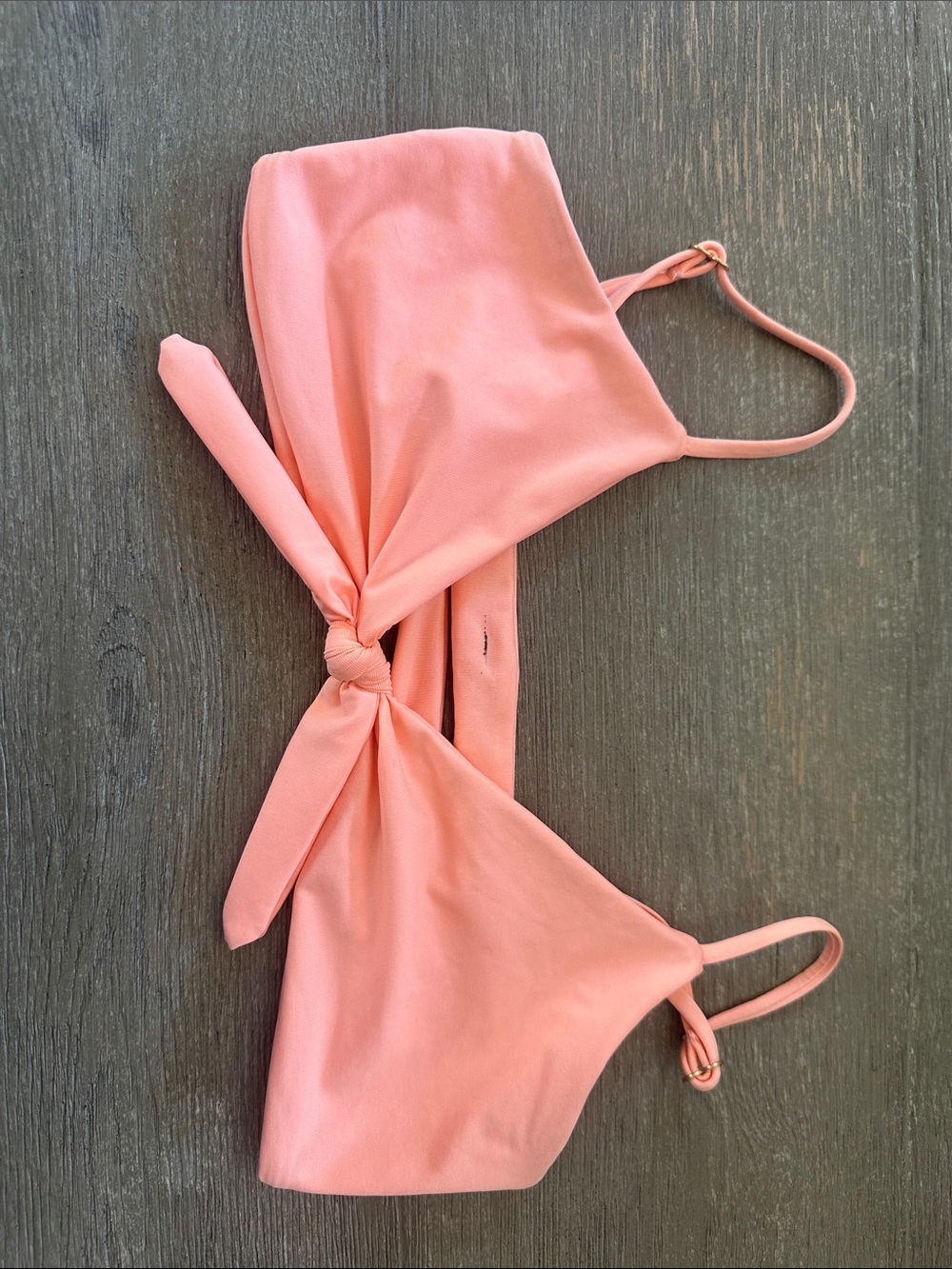 l*space Coral Pink Knot-Front Bikini Top